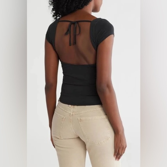 Free People Katie Knit Tee Black - Picture 2 of 6